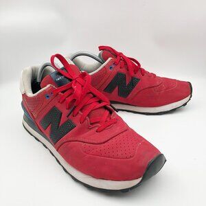 NEW BALANCE 574 Classic Retro Red Sneakers Mens 10.5